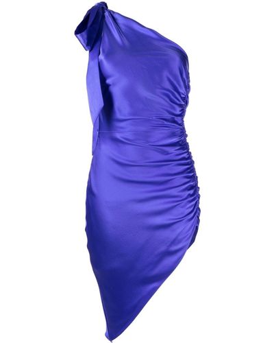Michelle Mason Asymmetric Silk Minidress - Blue