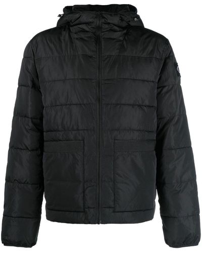 Calvin Klein フーデッド パデッドジャケット - ブラック