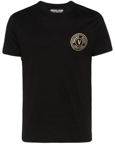 Versace T-Shirt mit Logo-Print - Schwarz