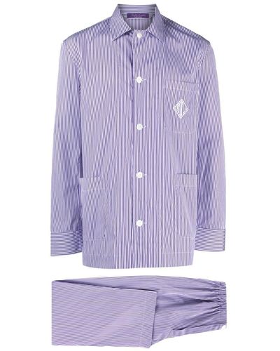 Ralph Lauren Purple Label Logo-embroidered Cotton Pyjama Set - Purple