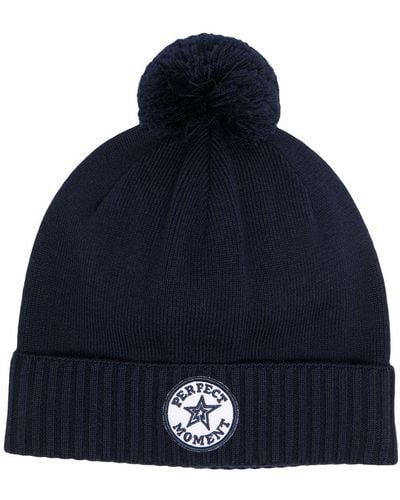 Perfect Moment Logo-patch Beanie - Blue