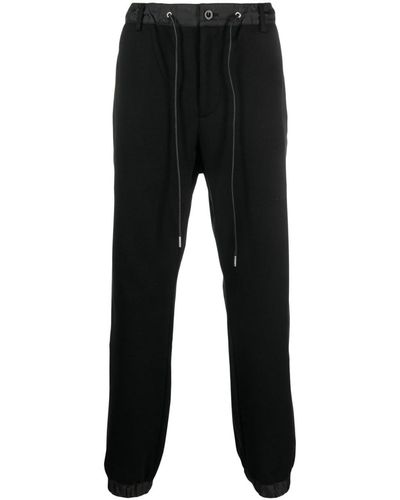 Sacai Drawstring-waist Cotton Track Pants - Black