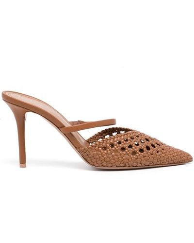 Malone Souliers Marla 80mm Woven Mules - Brown