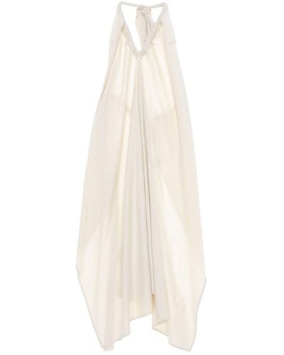 Baserange Halterneck Silk Dress - White
