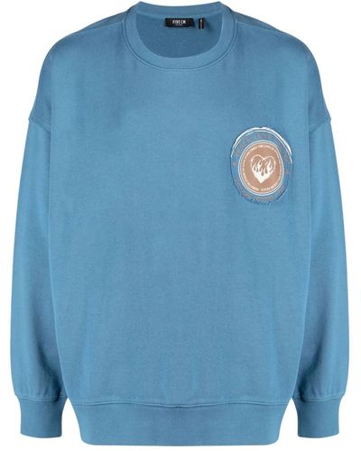 FIVE CM Sweater Met Geborduurd Logo - Blauw