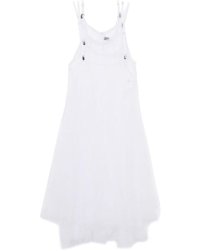 Noir Kei Ninomiya Tulle Overlay Sheer Dress - White