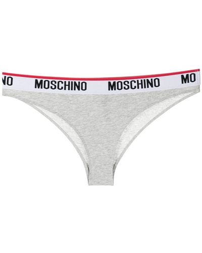 Moschino Slip con banda logo - Bianco