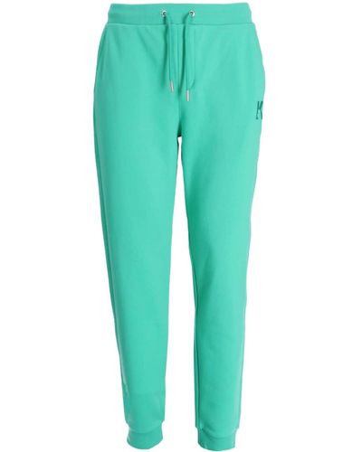 Karl Lagerfeld Logo-embroidery Cotton-blend Track Trousers - Green