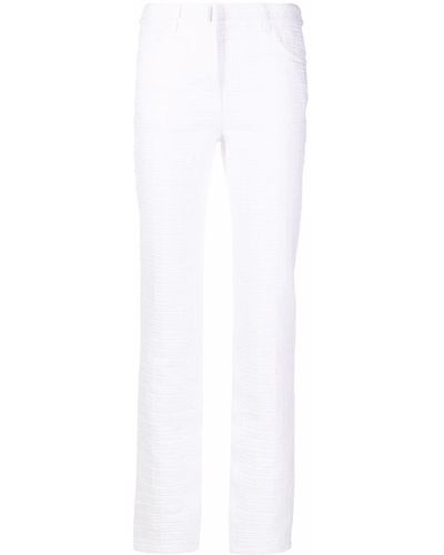 Givenchy Pantalon droit à motif 4G en jacquard - Blanc