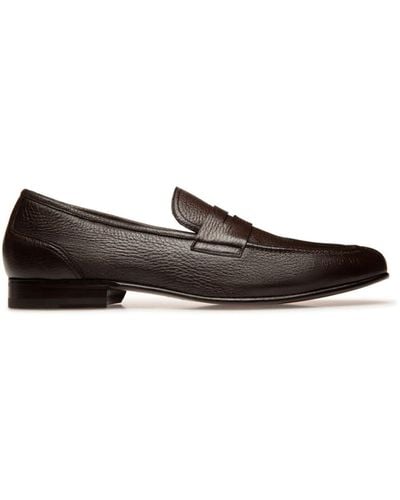 Bally Saix-u Grained-leather Loafers - Brown
