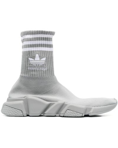 Balenciaga X Adidas Speed Sock-style Sneakers - Grey