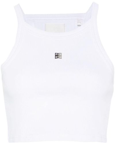 Givenchy Canotta slim in cotone con dettaglio 4g - Bianco