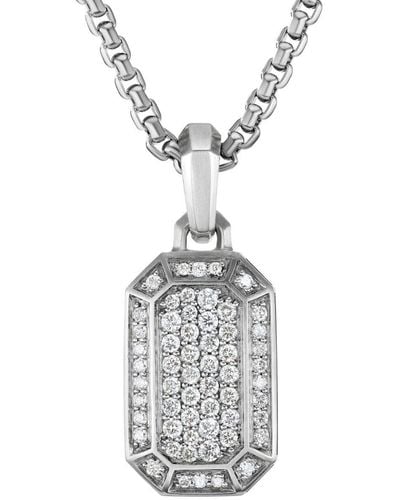 David Yurman Sterling Silver Streamline Diamond Amulet - Metallic
