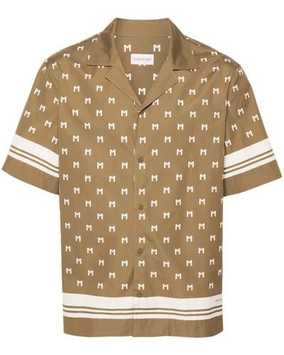 Moncler Overhemd Met Monogramprint - Naturel