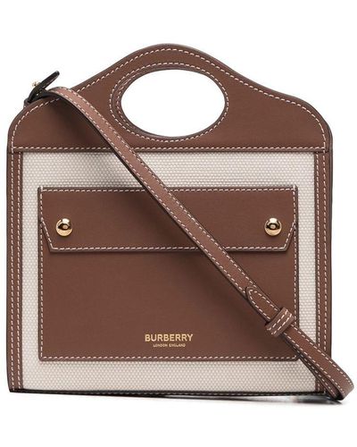 Burberry Logo-stamp Pocket Bag - Bruin