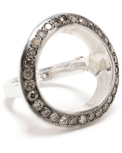 Rosa Maria Cut-out Pavé Diamond Ring - Metallic
