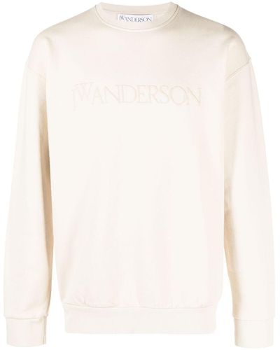 JW Anderson Logo-embroidered Cotton Sweatshirt - White