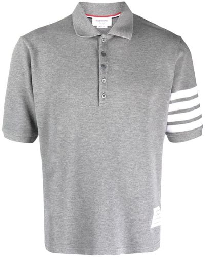Thom Browne Poloshirt mit Streifen - Grau