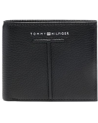 Tommy Hilfiger Logo-embossed Leather Wallet - Black