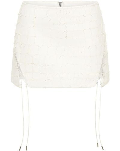 Dion Lee Snakeskin-effect Leather Skirt - White