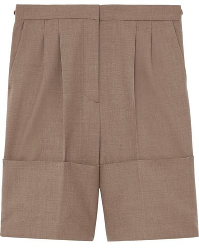 Burberry Cuff-detail Tailored Shorts - Brown