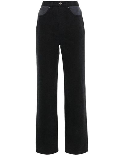 ROTATE BIRGER CHRISTENSEN Two-tone Tapered Jeans - Black