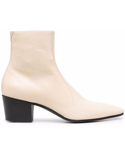 Saint Laurent Pointed-toe Boots - Natural