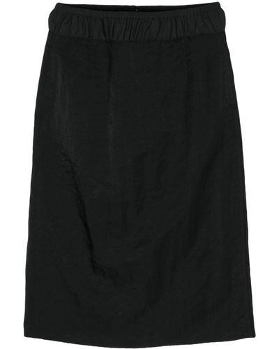 RECTO. Elasticated-waistband A-line Skirt - Black
