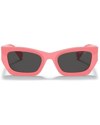 Miu Miu Miu Glimpse Rectangle-frame Sunglasses - Red
