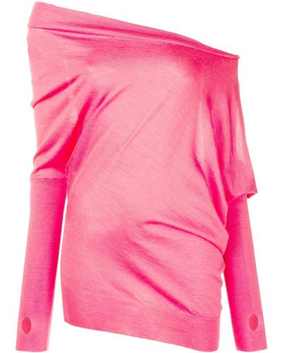 Tom Ford Off The Shoulder Knitted Top - Pink