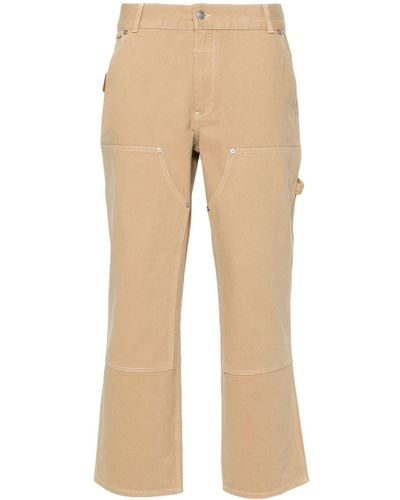 Sandro Contrast-stitch Straight-leg Jeans - Natural