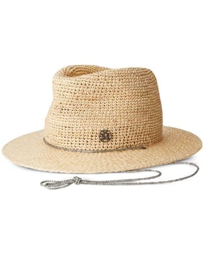 Maison Michel André Straw Fedora Hat - Natural