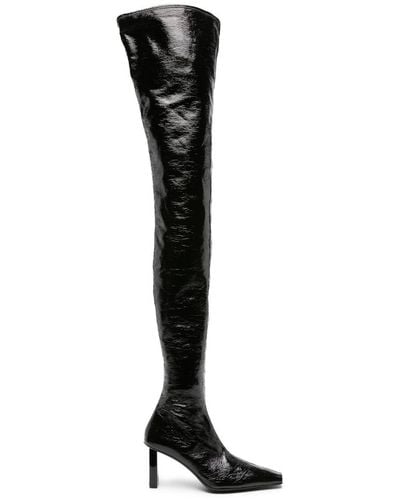 Courreges 85mm High-shine Thigh-length Boots - Black