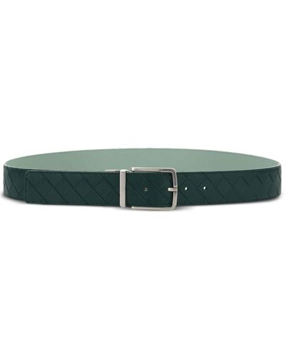 Bottega Veneta Intrecciato Leather Belt - Green