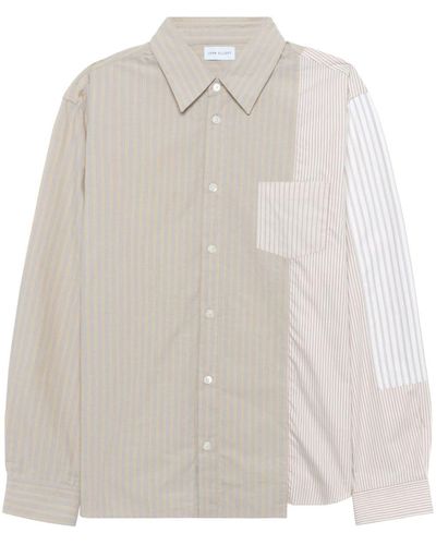 John Elliott Camisa a paneles con múltiples rayas - Blanco