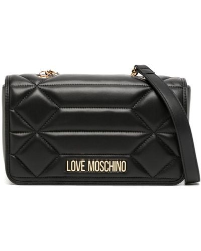 Love Moschino Kaleidoscope Quilted Leather Shoulder Bag - Black