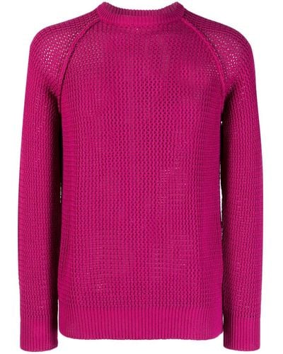 GIMAGUAS Long-raglan-sleeve Open-knit Jumper - Pink