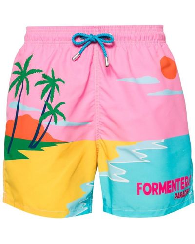 Mc2 Saint Barth Gustavia Placed Swim Shorts - Pink