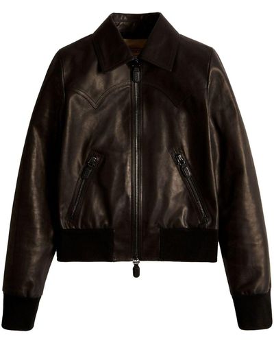 Tod's Leather Bomber Jacket - Black