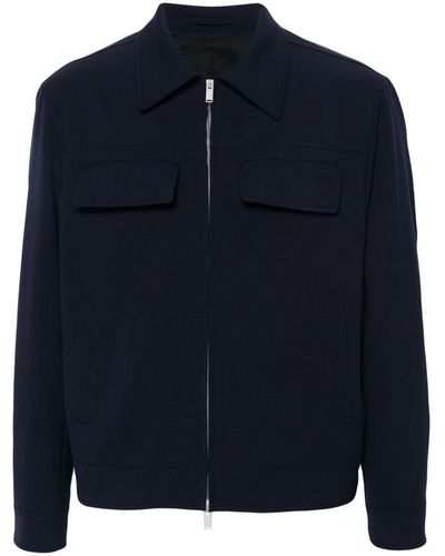 Lardini ジップアップ シャツジャケット - ブルー