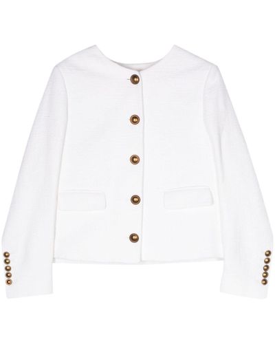 SAULINA Cropped Cotton Jacket - White