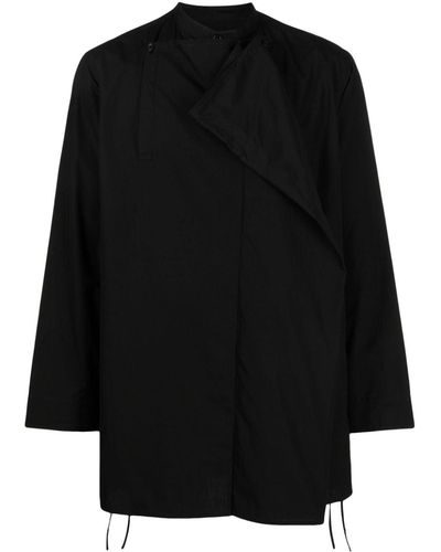 Yohji Yamamoto Wrap-design Cotton Shirt - Black