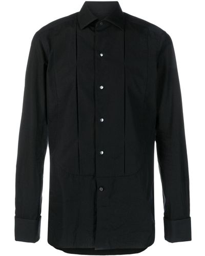 Zegna Bib Collar Buttoned Shirt - Black