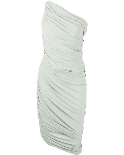 Norma Kamali Diana Ruched One-shoulder Dress - White