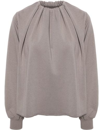 MM6 by Maison Martin Margiela Four-stitch Ruched Blouse - Grey