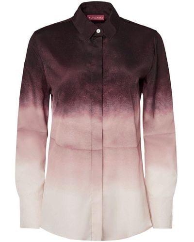 Altuzarra Chika Gradient-effect Silk Shirt - Purple