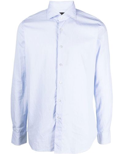 Dell'Oglio Pinstripe Long-sleeved Shirt - Blue