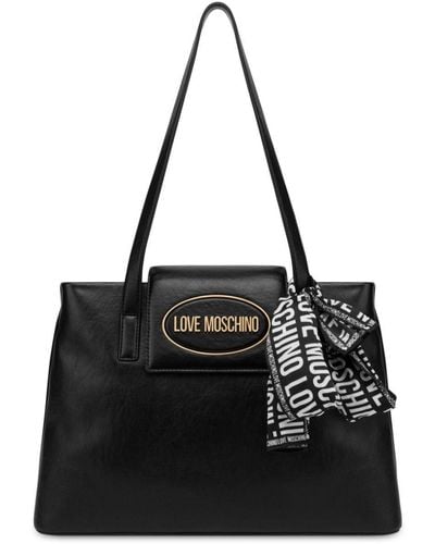 Love Moschino Scarf Faux-leather Tote Bag - Black
