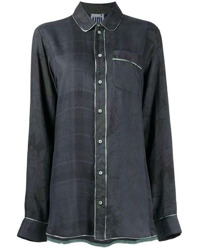 Pierre Louis Mascia Check-print Silk Shirt - Black