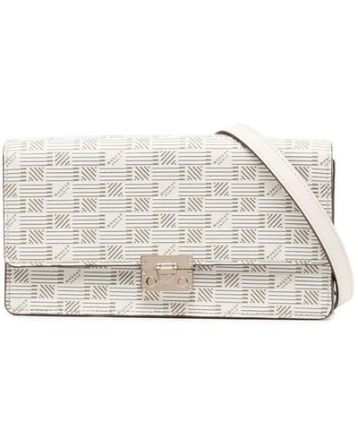 Moreau Gigi Monogram-pattern Leather Shoulder Bag - White